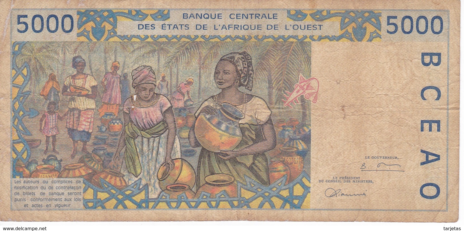 BILLETE DE GUINEA BISSAU DE 5000 FRANCS DEL AÑO 2002  (BANKNOTE) - Guinea–Bissau