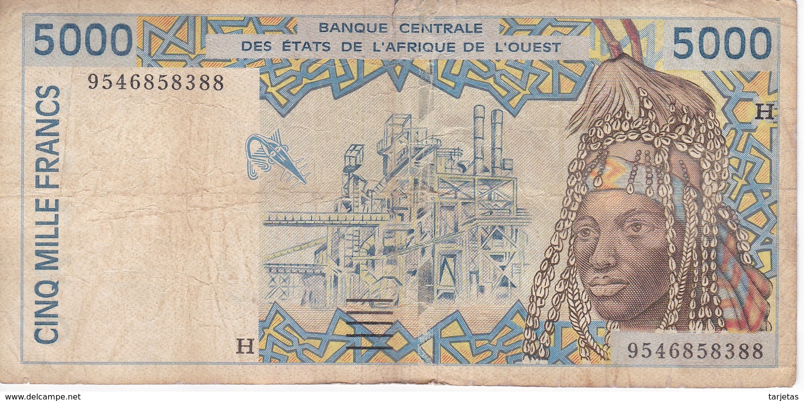 BILLETE DE NIGER DE 5000 FRANCS DEL AÑO 1995  (BANKNOTE) - Niger