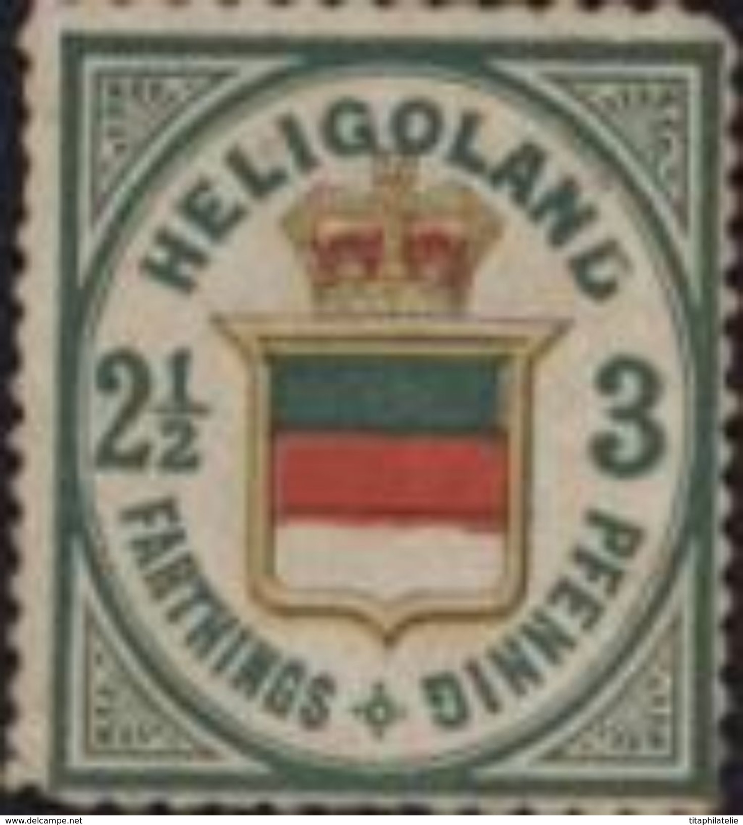 Allemagne Heligoland YT 16 Avec Défauts De Dentelure Neuf Sans Gomme Signé Scheller Rare 1876 Cote 250 Euros - Heligoland