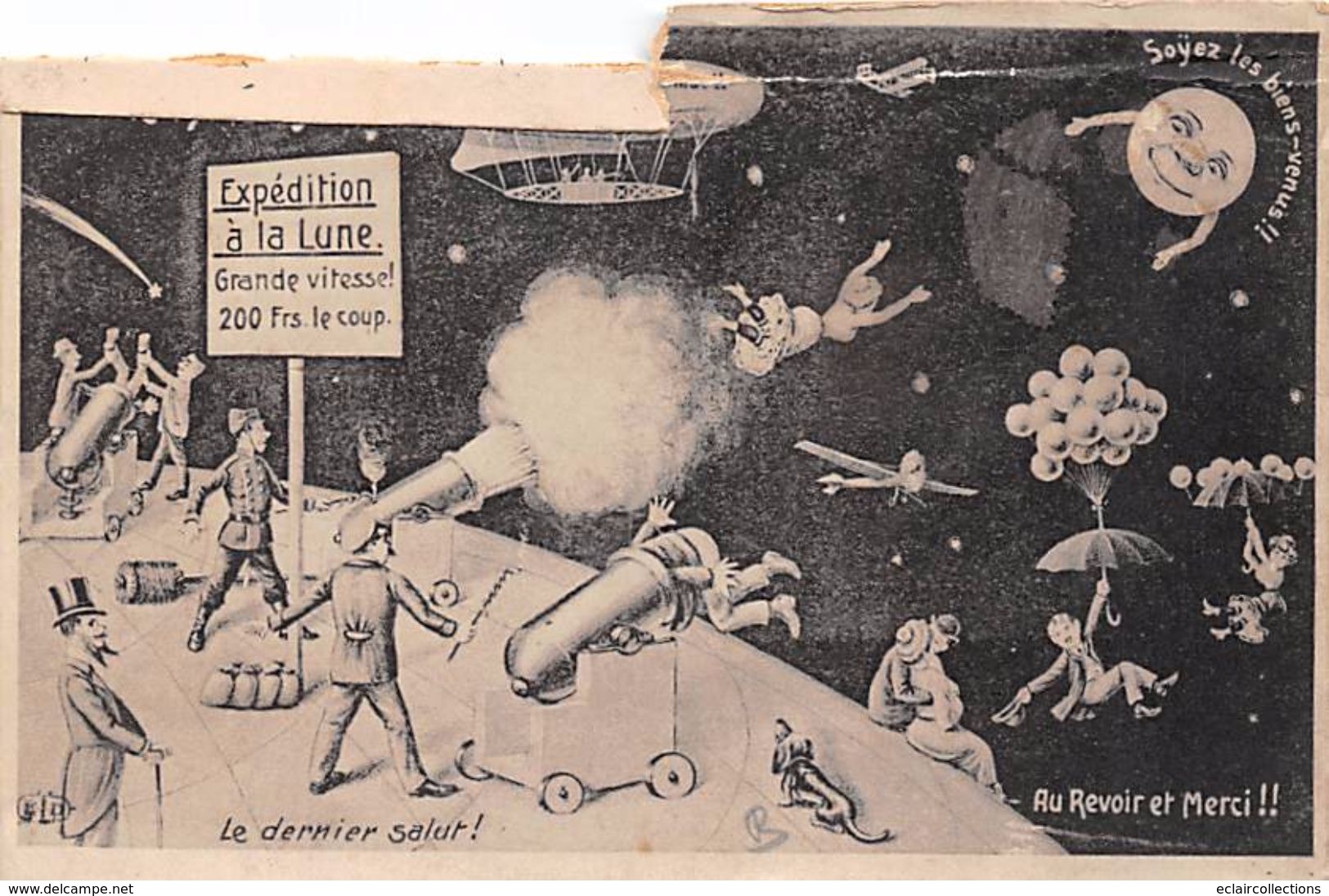 Surréalisme - Futurisme - Arcimboldesque:  Fin Du Monde   Lot De 4 Cartes          1 Avec Défaut (voir Scan) - Altri & Non Classificati