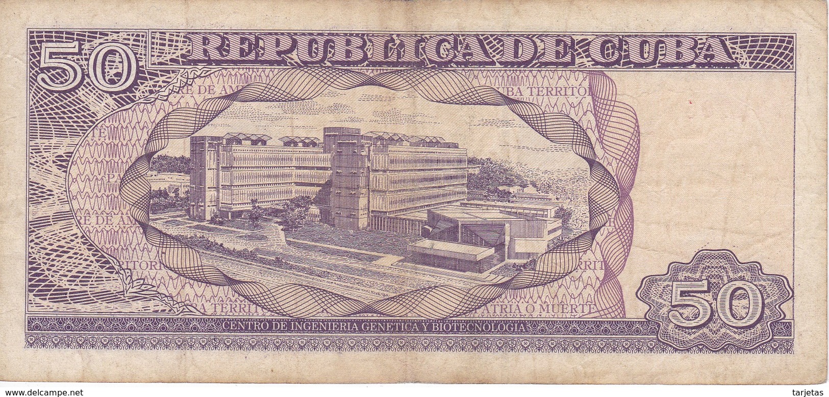 BILLETE DE CUBA DE 50 PESOS DEL AÑO 2002 DE CALIXTO GARCIA  (BANKNOTE) - Cuba