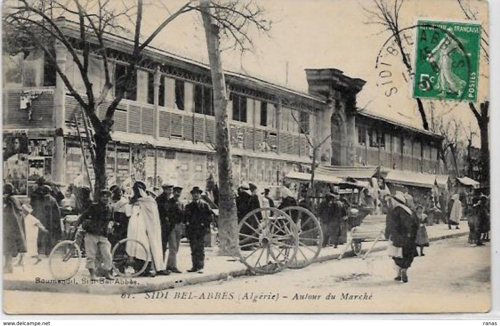 CPA Algérie Afrique Du Nord Algéria Sidi Bel Abbes Circulé Marché Métier - Métiers