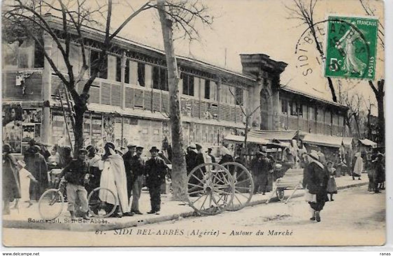 CPA Algérie Afrique Du Nord Algéria Sidi Bel Abbes Circulé Marché Métier - Beroepen