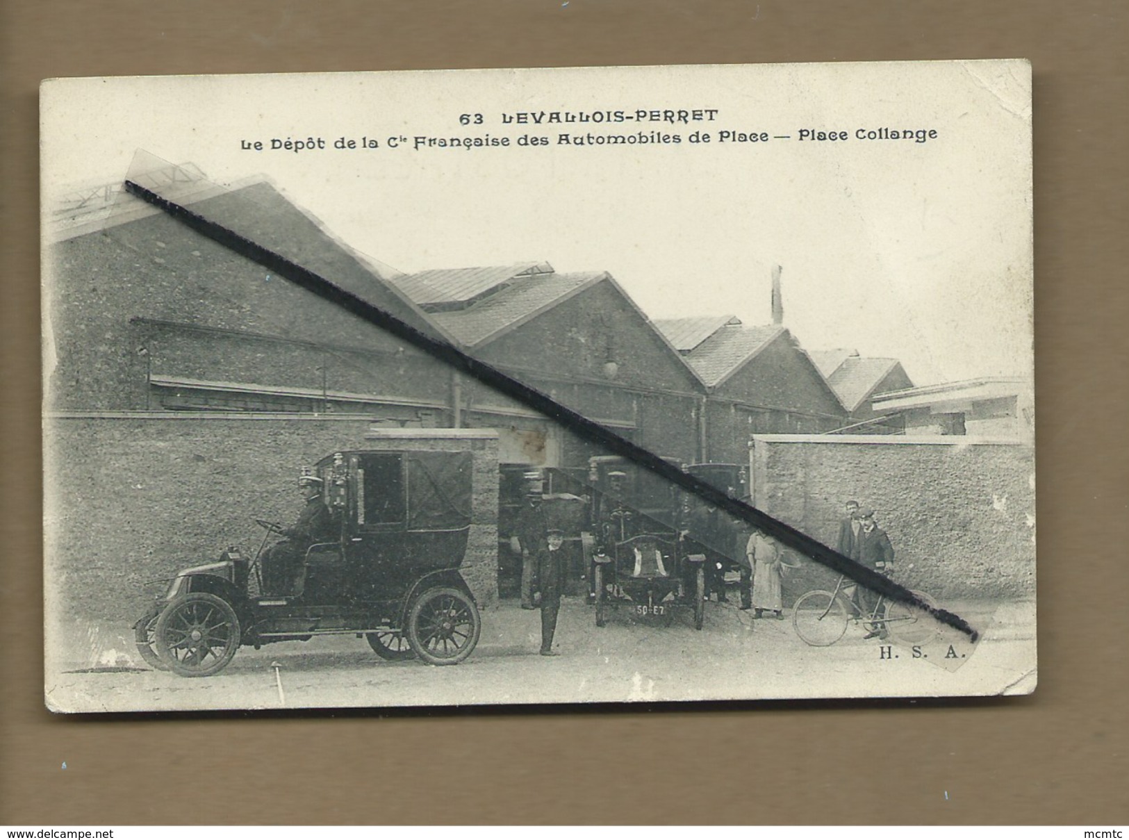 CPA - Levallois Perret - Le Dépot De La Cie Française Des Automobiles De Place -Place Collange -(auto, Voiture Ancienne) - Levallois Perret