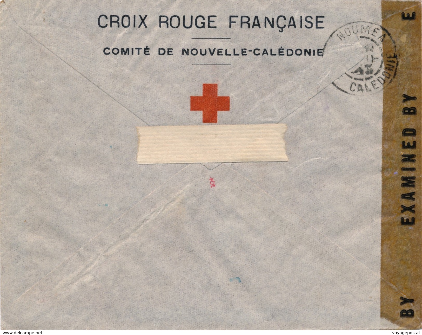 Lettre Boulouparis France Libre Censore Alliee Nouvelle Caledonie Croix Rouge - Cartas & Documentos