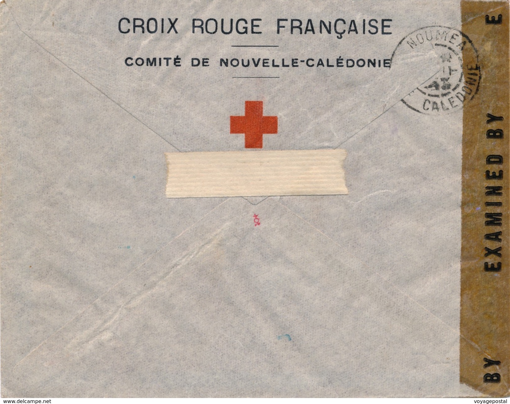Lettre Boulouparis France Libre Censore Alliee Nouvelle Caledonie Croix Rouge - Briefe U. Dokumente