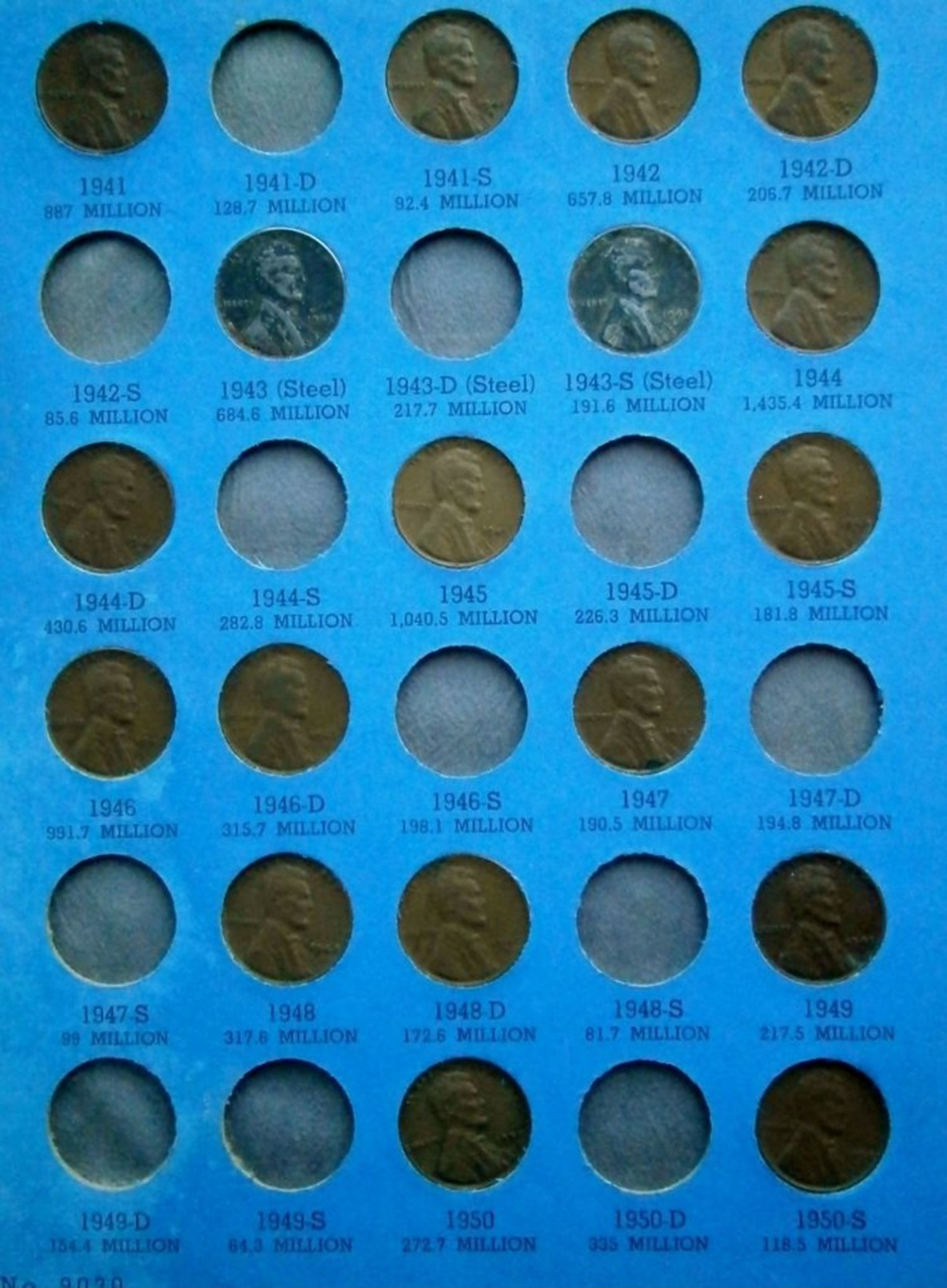 US 1909-1972 Lincoln Cents Collection in Whitman Albums