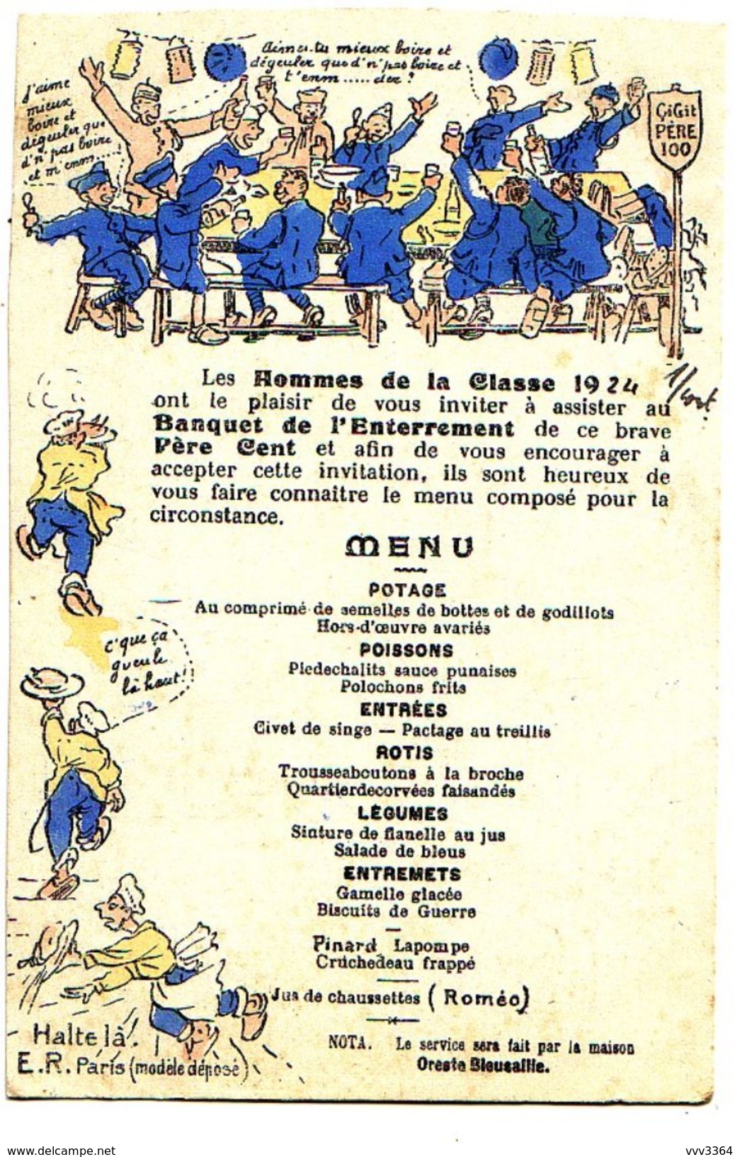 PERE CENT: Banquet D'enterrement De La Clase 1924 - Humoristiques