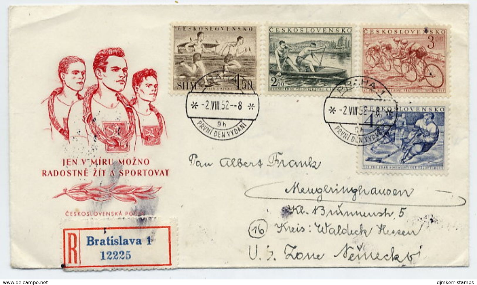 CZECHOSLOVAKIA 1952 Physical Culture Set On  FDC.  Michel 749-52 - FDC
