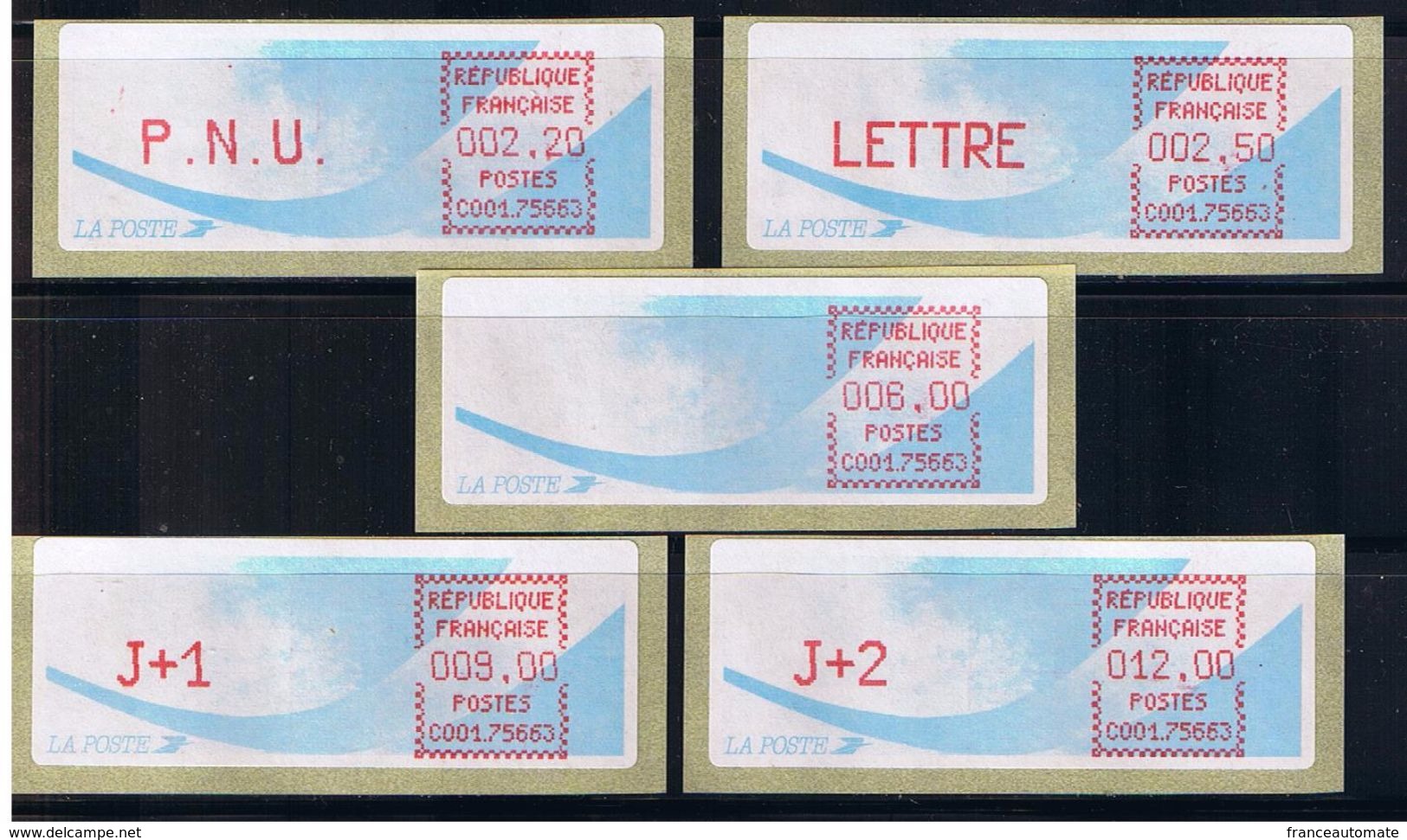 ATM, LSA, CROUZET, PAPIER COMETE,  PNU 2.20, LETTRE 2.50, 6.00, J+1 9.00, J+2 12.00 DE PARIS JEANNE D'ARC, C001 75663. - 1981-84 Types « LS » & « LSA » (prototypes)