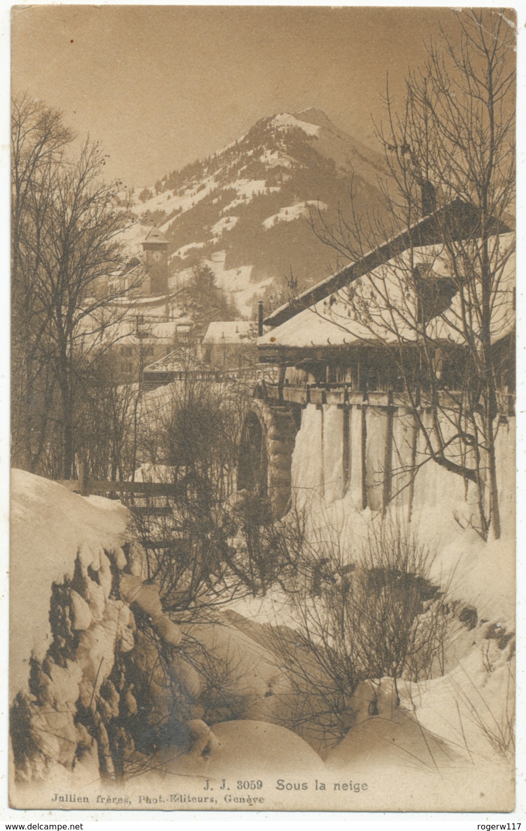 Sous La Neige, Swiss View, 1909 Postcard - Other & Unclassified