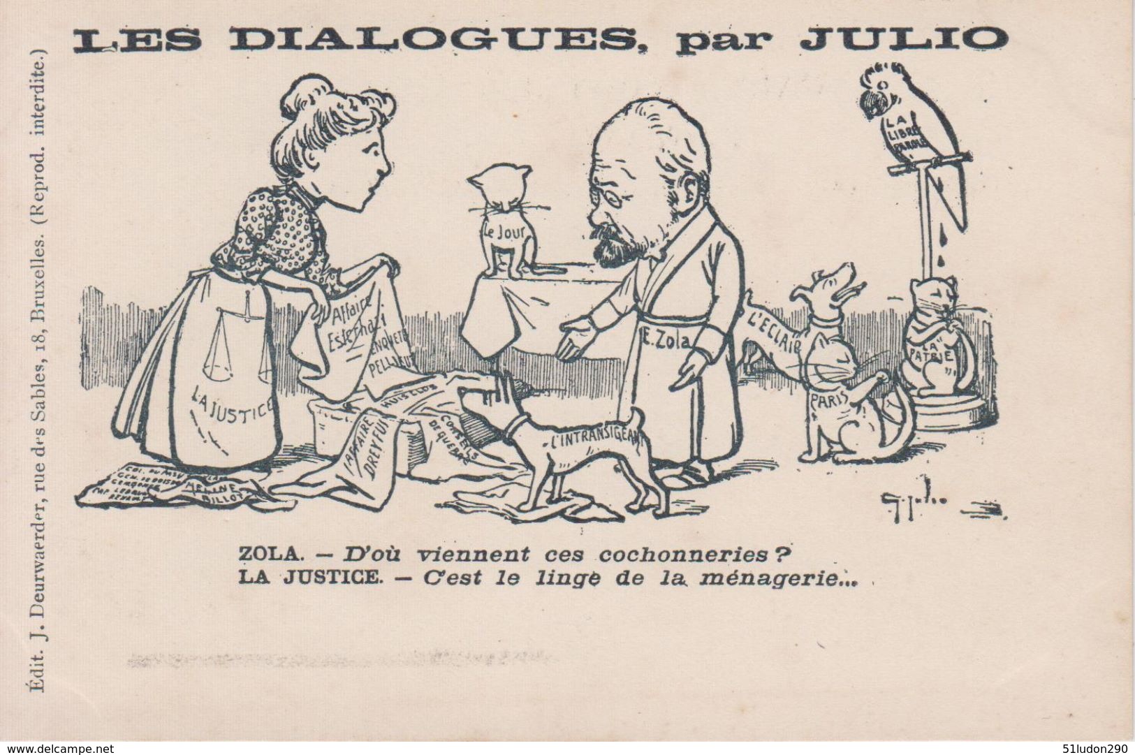 CPA Précurseur Affaire Dreyfus - Les Dialogues, Par Julio - Satiriques