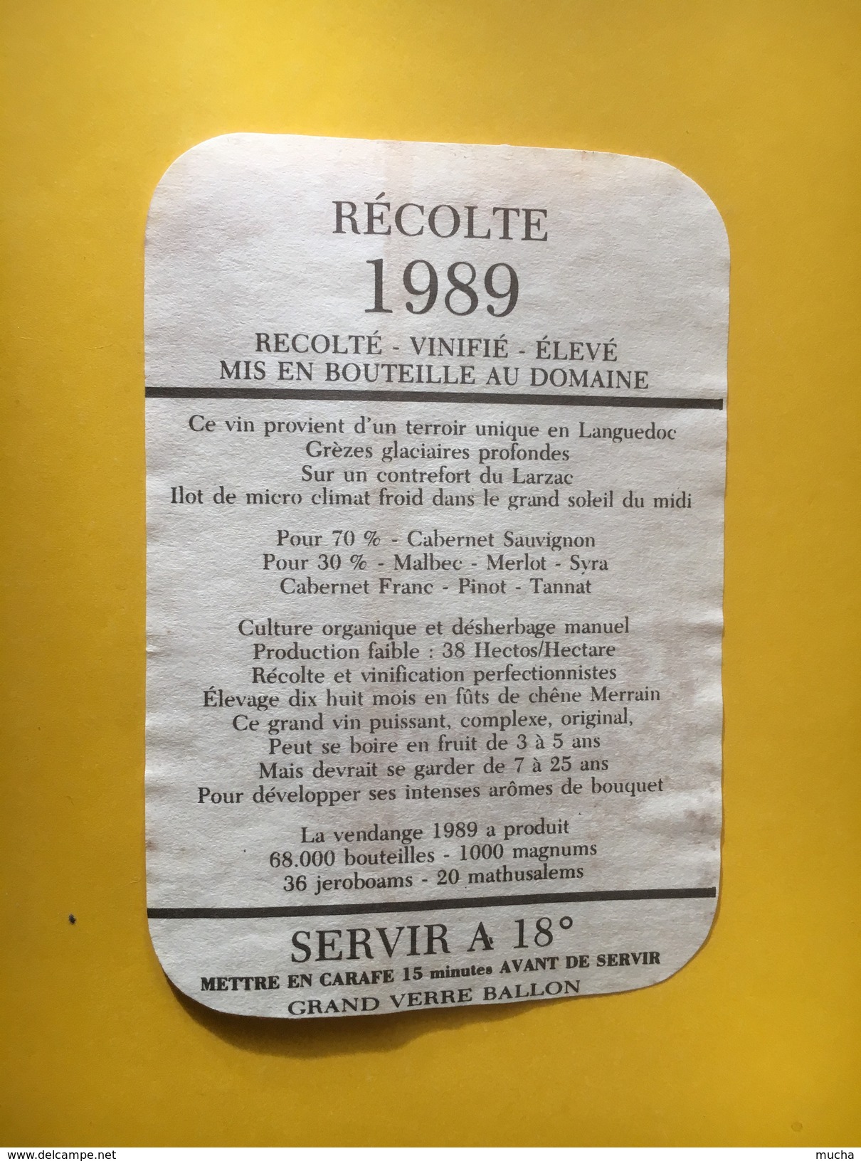 5810 - Mas De Daumas Gassac Pays De L'Hérault Haute Vallée Du Gassac 1989 - Languedoc-Roussillon