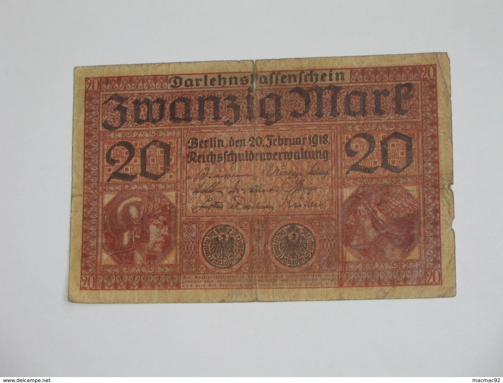 20 Mark - Zwanzig  Mark -  1918  - Germany  **** EN ACHAT IMMEDIAT **** - 20 Mark