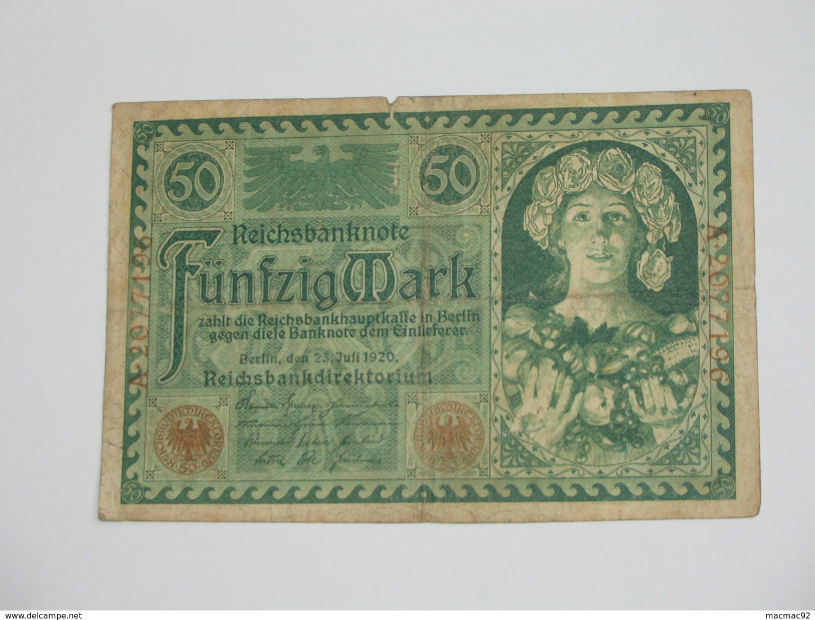50 Funfzig Mark Reichsbankdirktorium  1920  - Germany  **** EN ACHAT IMMEDIAT **** - 20 Mark