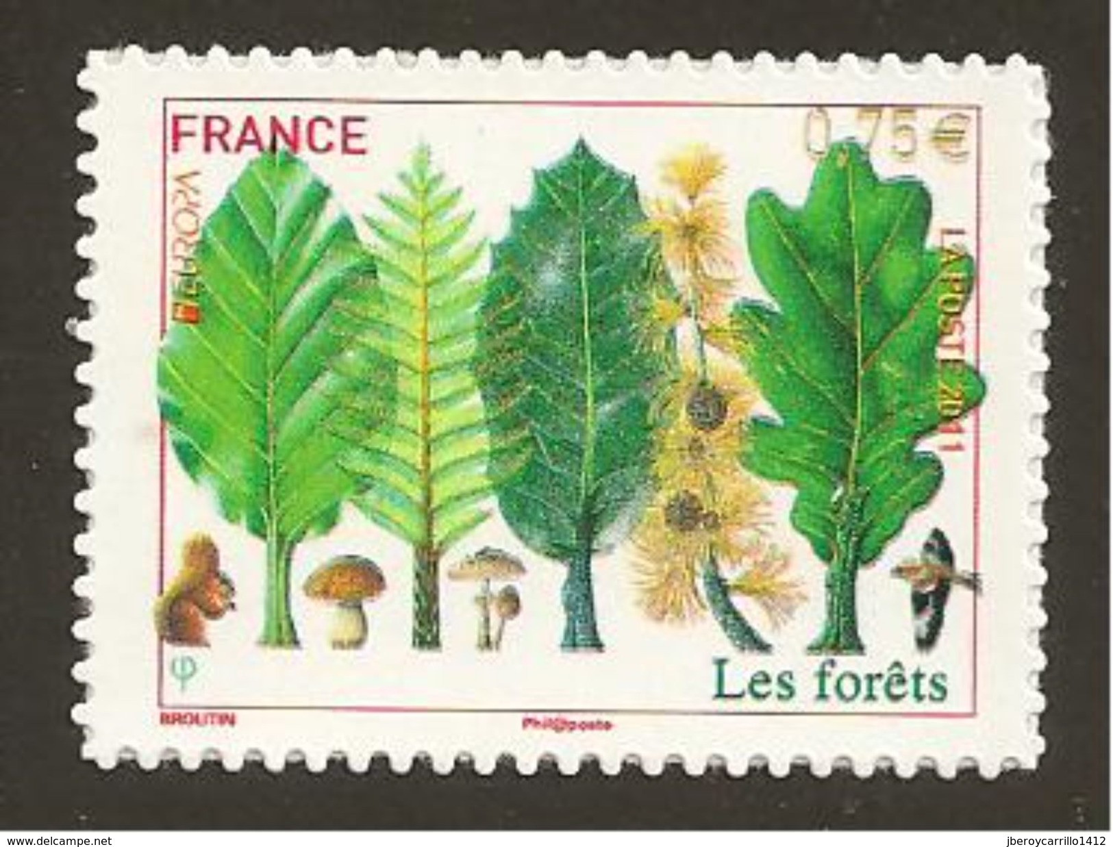 FRANCIA// FRANCE  - EUROPA 2011 -TEMA ANUAL  " BOSQUES".- SERIE De 1 V.  AUTOCOLLANT  (AUTO-ADHESIVO) - 2011