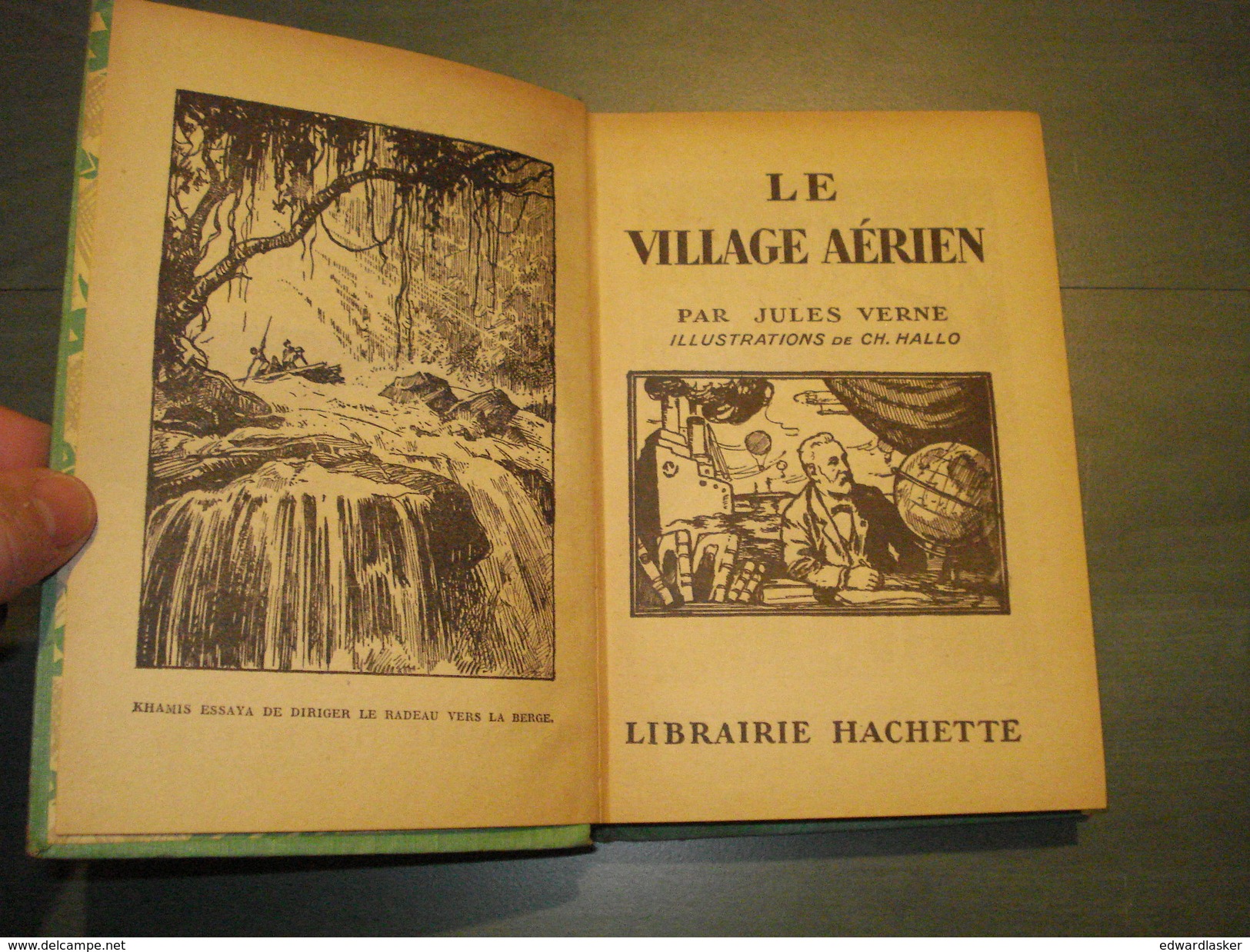 Jules VERNE : Le Village Aérien - Illustrations De Charles Hallo - 1948 - Hachette