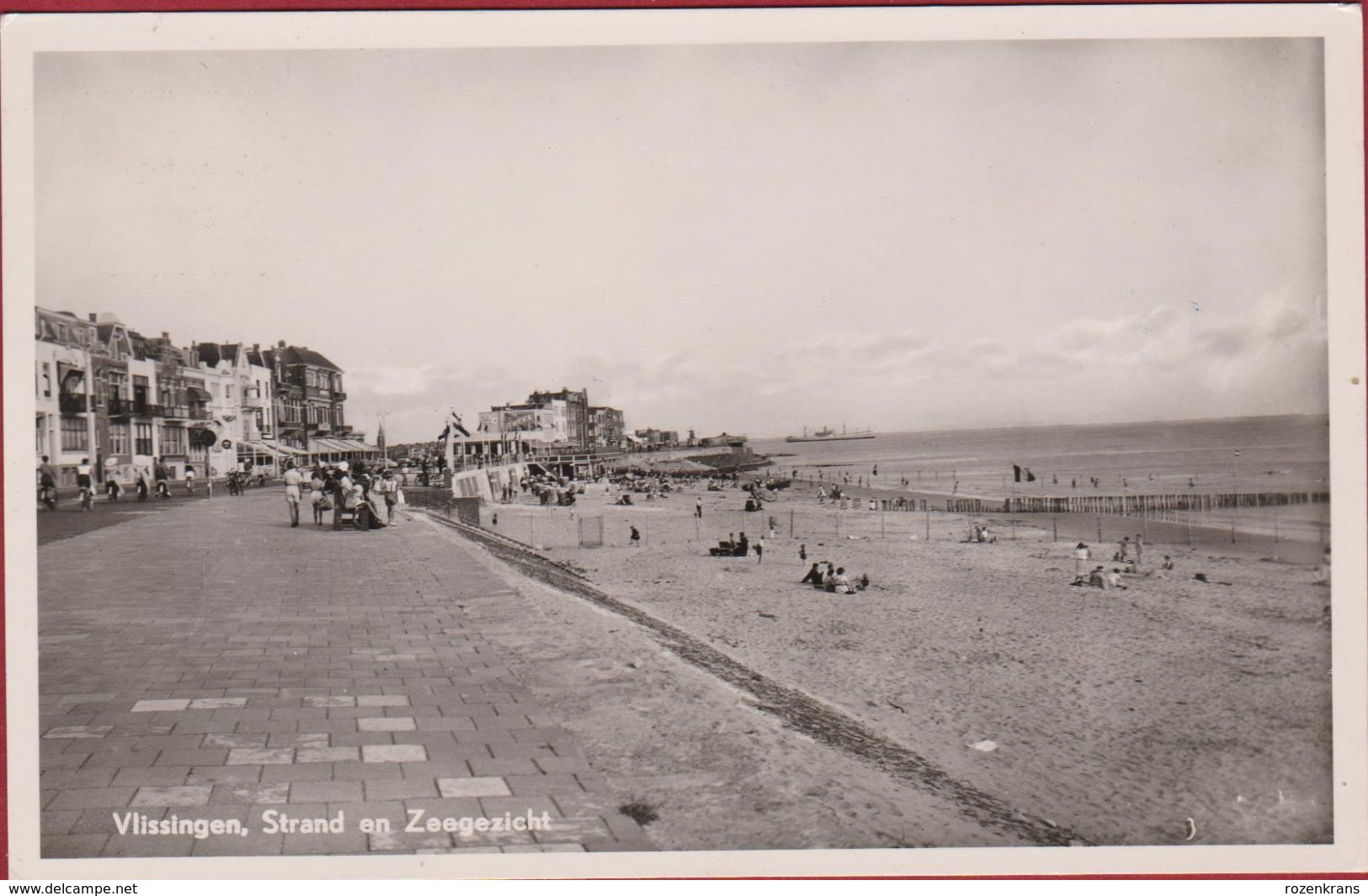 Vlissingen Strand En Zeegezicht Zeeland Zeldzaam 1955 (In Zeer Goede Staat) - Vlissingen