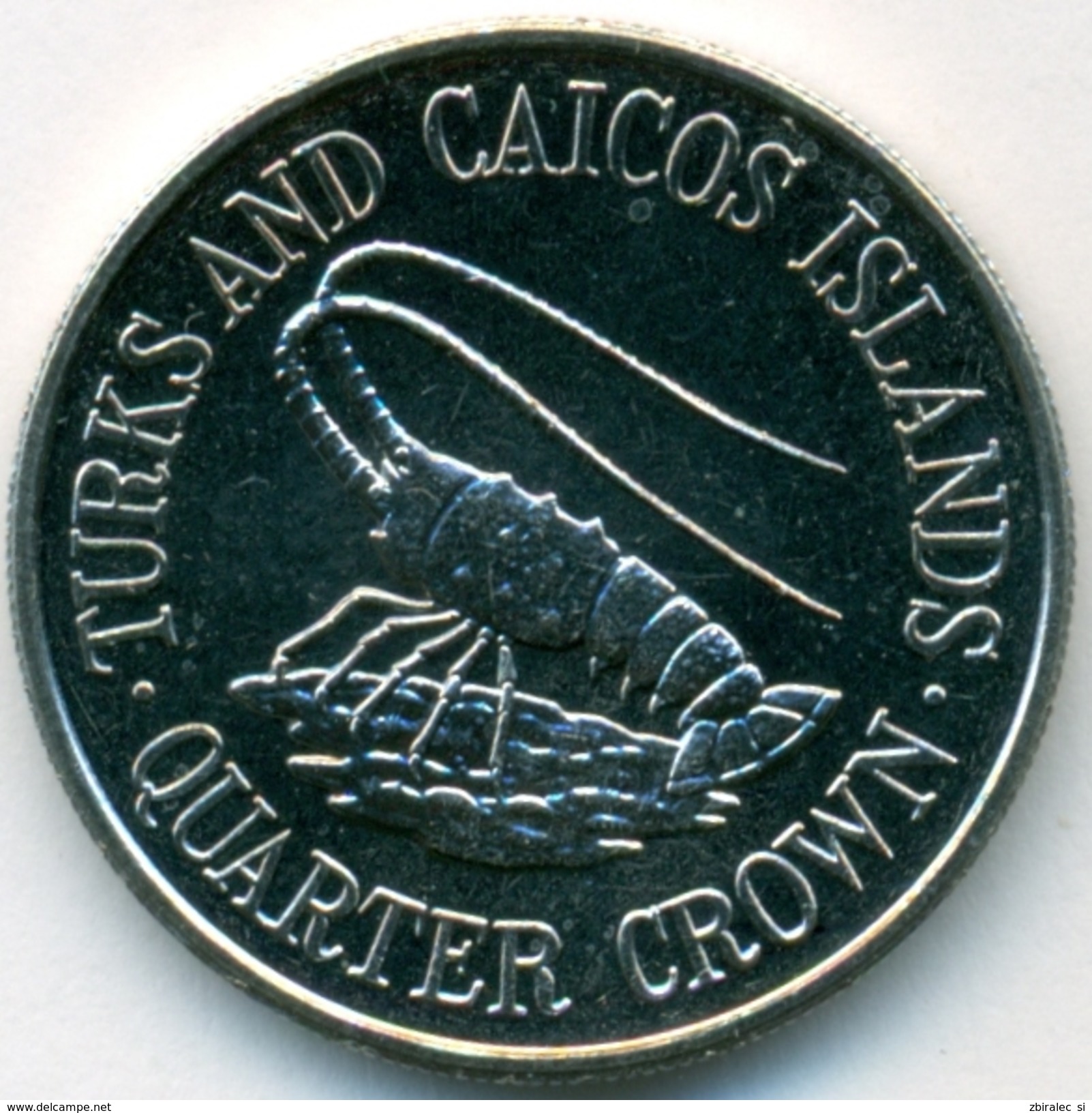 Turks & Caicos Islands 1/4 Quarter Crown 1981 UNC Elizabeth II Spiny Lobster - Turks En Caicoseilanden