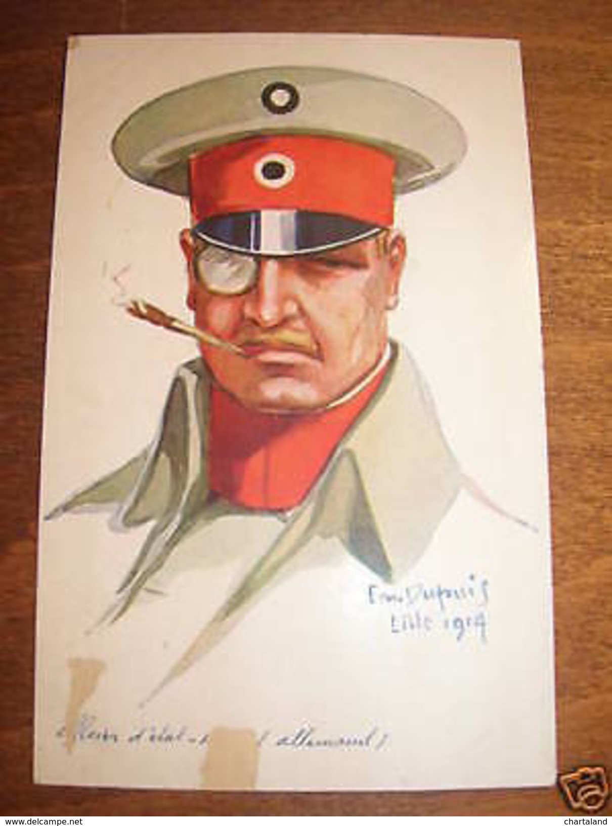 Cartolina Militaria Copricapo Dupuis Lille 1914 - Reggimenti