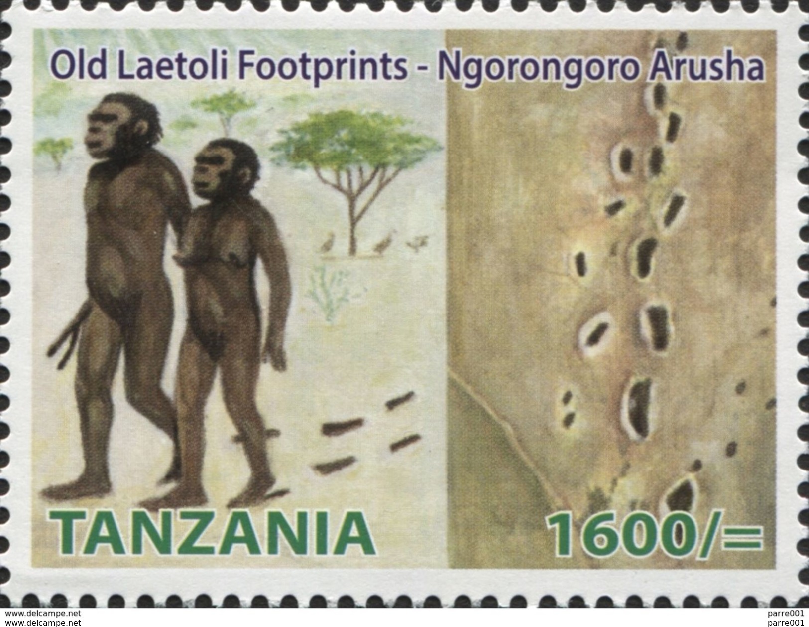 Tanzania 2014 Old Laetoli Footprints - Ngorongoro Prehistory Mint - Vor- Und Frühgeschichte