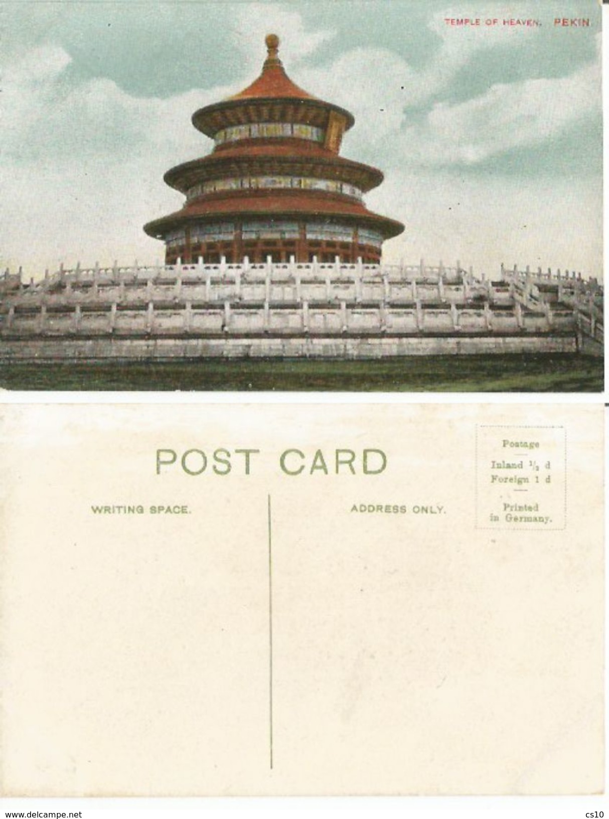 China Empire Temple Of Heaven In Pekin Unused PPC From The 30's - Cina