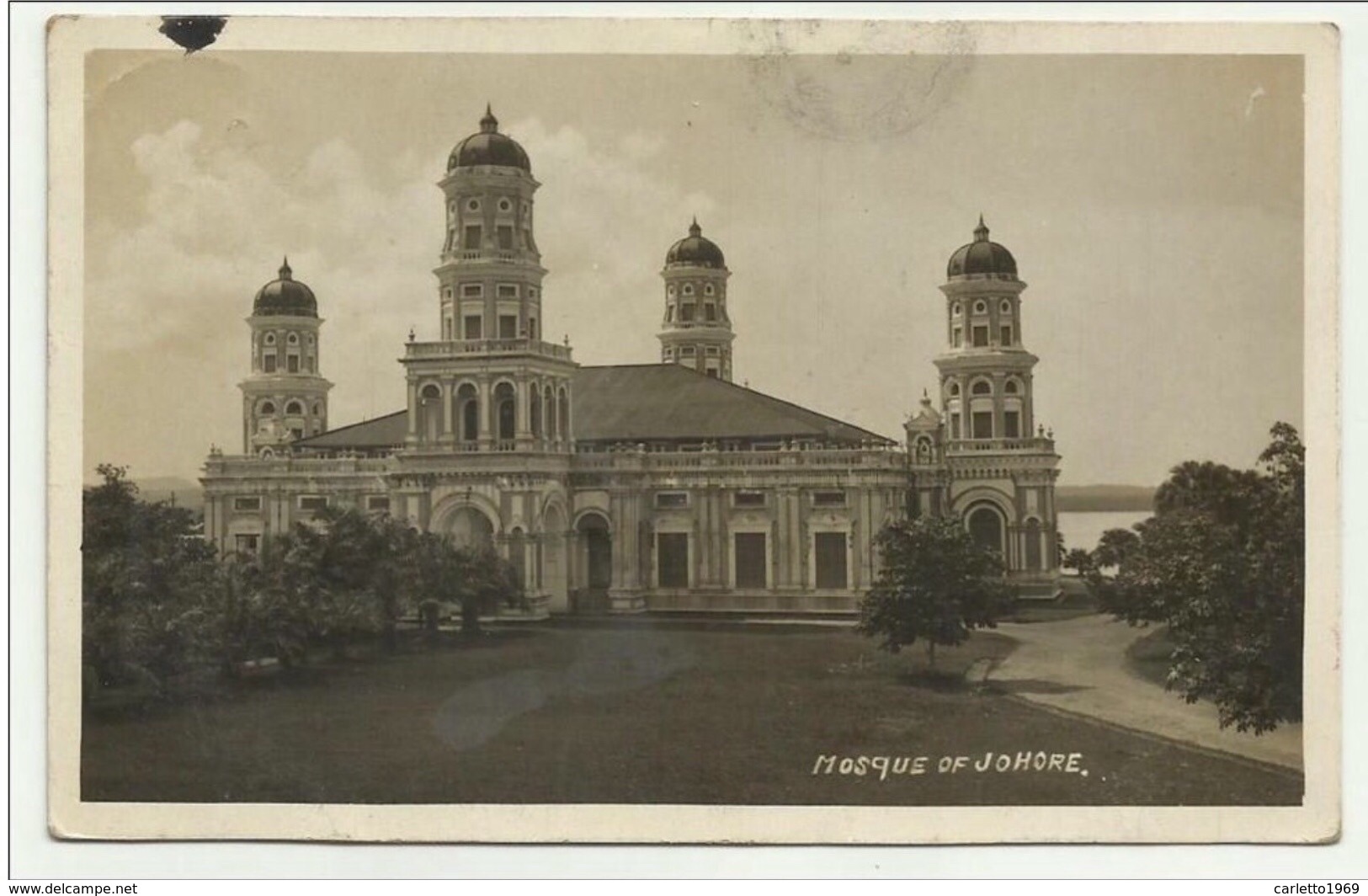 MOSQUE OF JOHORE ABU BAKAR STATE MOSQUE 1925 VIAGGIATA MANCA F.BOLLO - Malasia