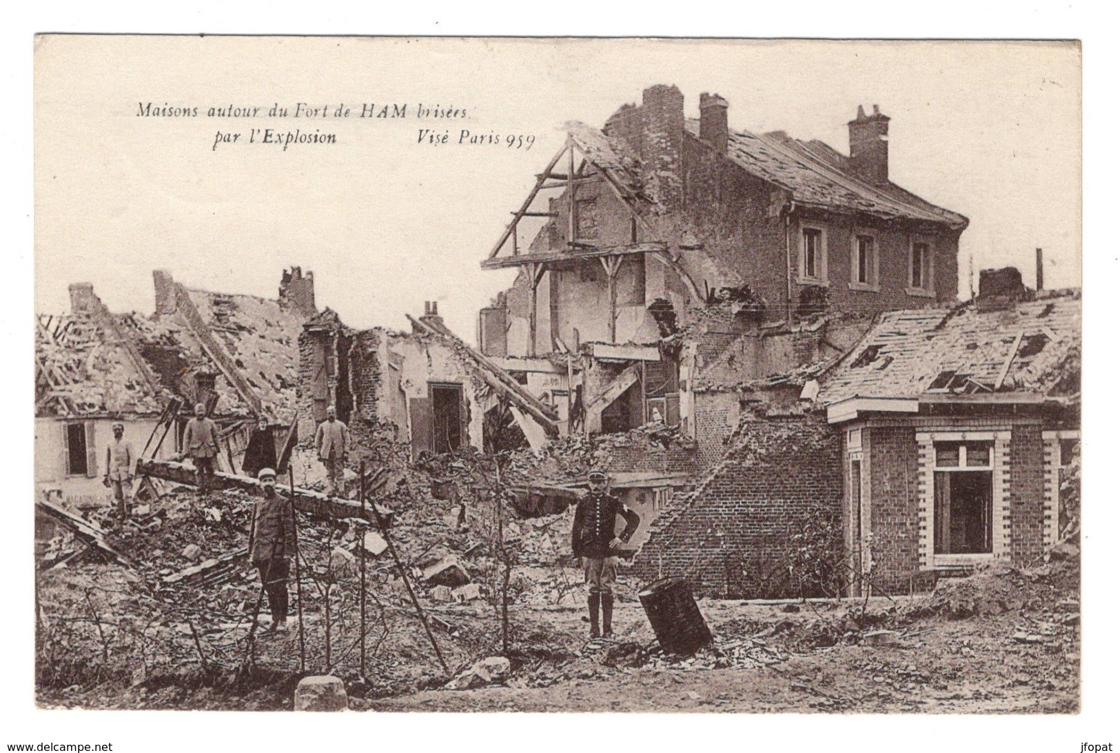 80 SOMME - HAM Maisons Autour Du Fort Brisées Par L'explosion - Ham