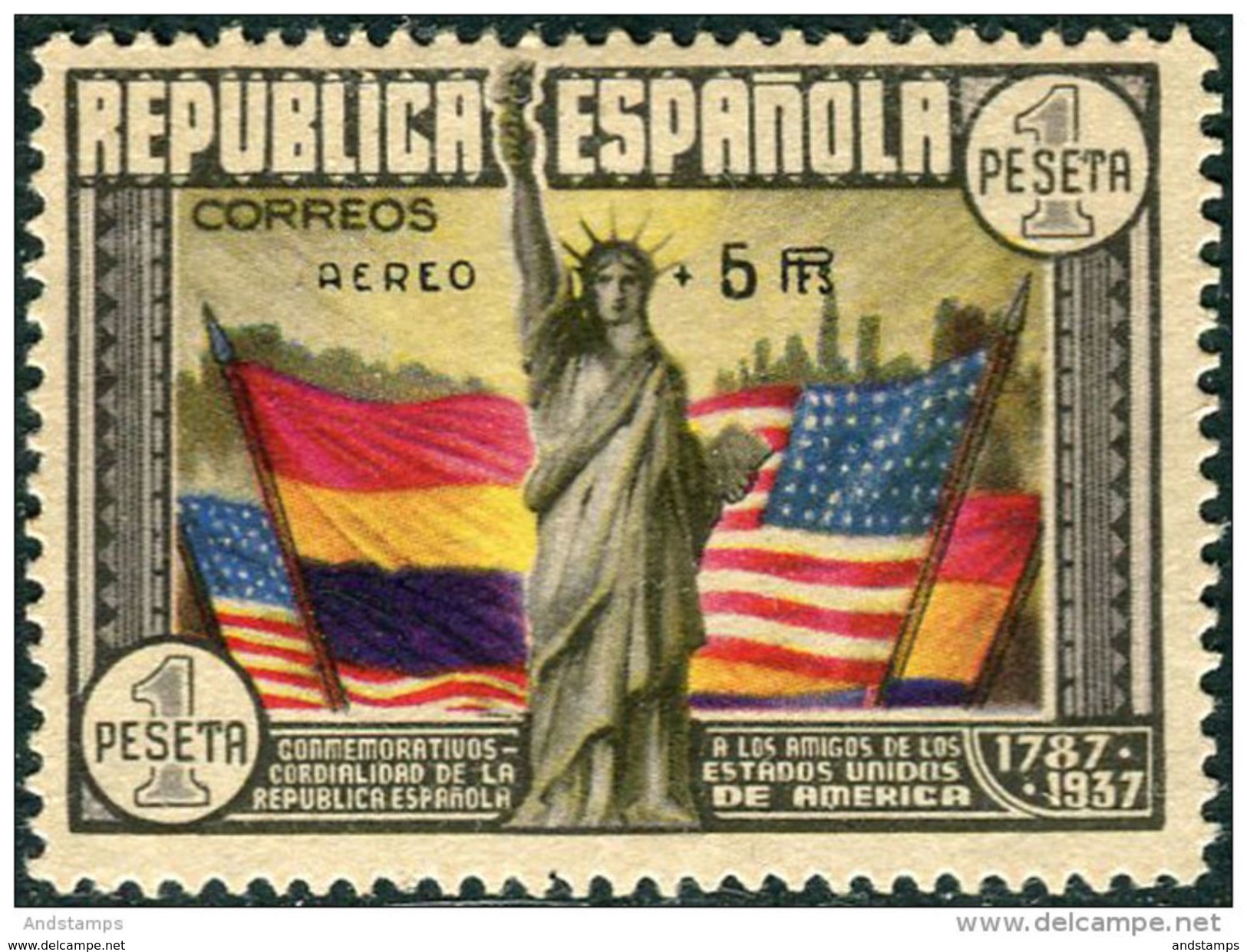 Espana 1938. Michel #713 MVLH/Luxe. 150th Anniversary Of The North American Constitution. (Ts06) - Nuevos