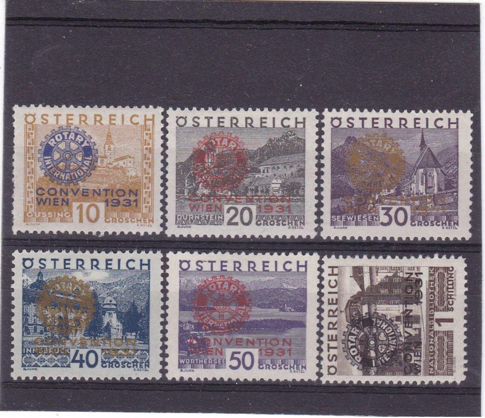 # E-8246 Austria 1931 Full Set MLH Michel 518 -23: Rotary Club - Nuevos