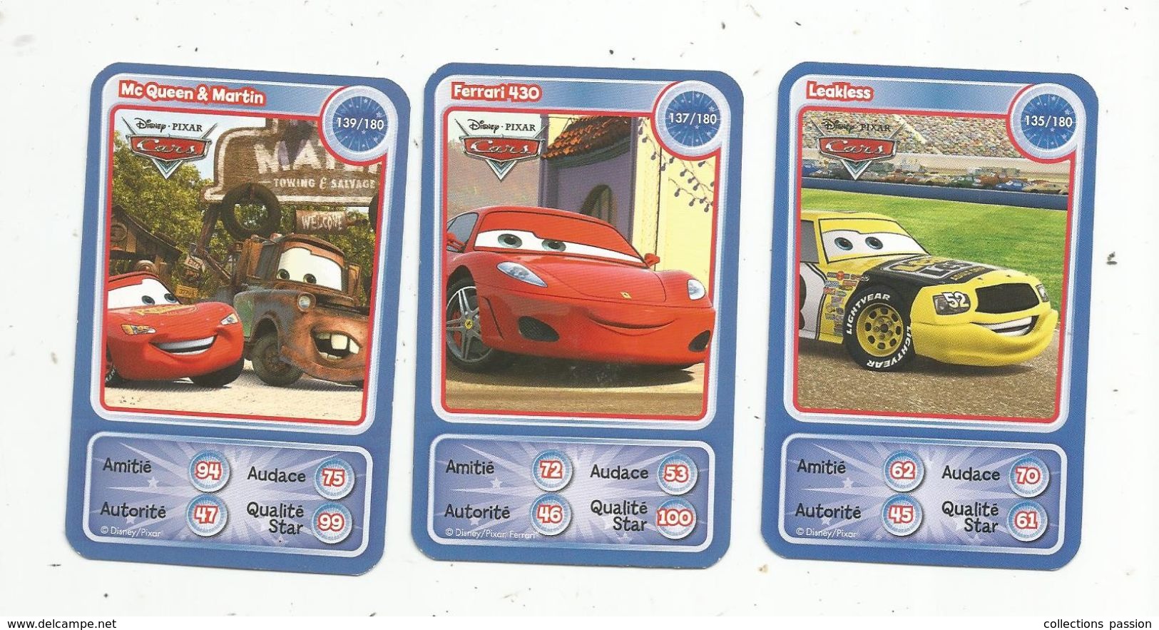 Carte De Collection , DISNEY- PIXAR , CARS , 2 Scans , LOT DE 13 CARTES - Disney