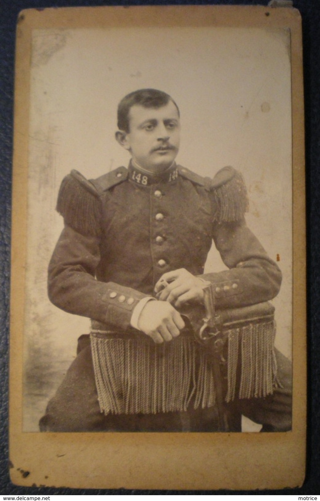 PHOTO CDV - Militaire 148 Régiment ,Photographe Non Lisible Au Dos De La Photo. - War, Military