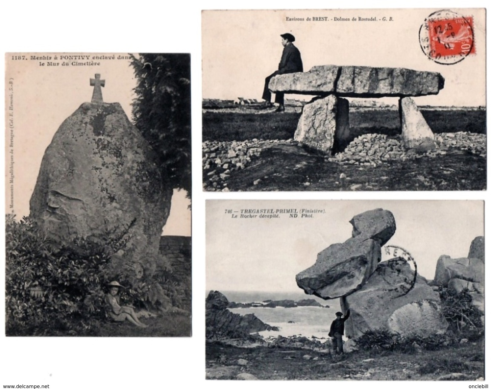 Dolmens Menhirs Roches Lot 8 Cartes Anciennes 1900-1910 état Superbe - Dolmen & Menhirs