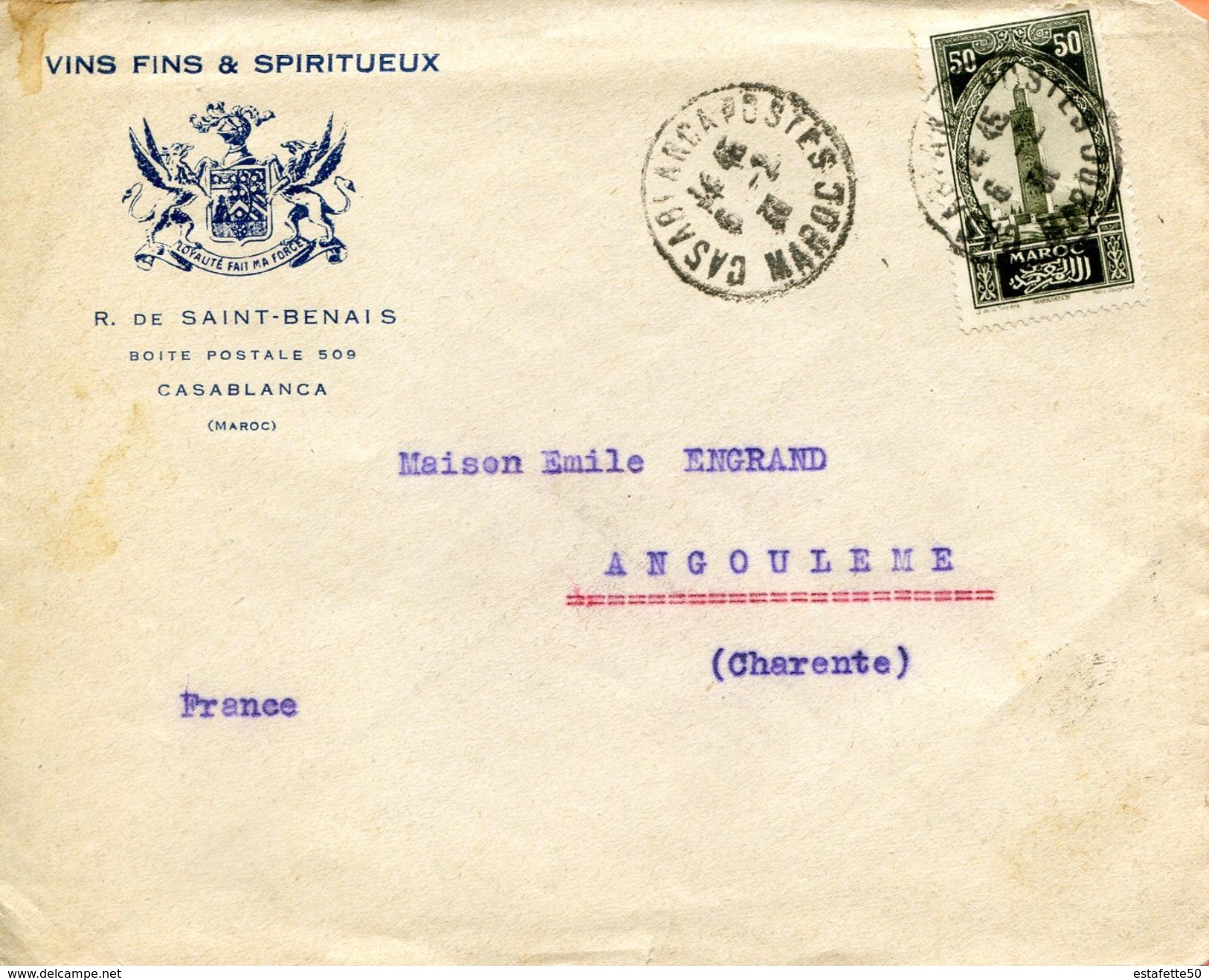 Maroc,Morocco,Marruecos; 1930 " Belle Enveloppe  " - Briefe U. Dokumente