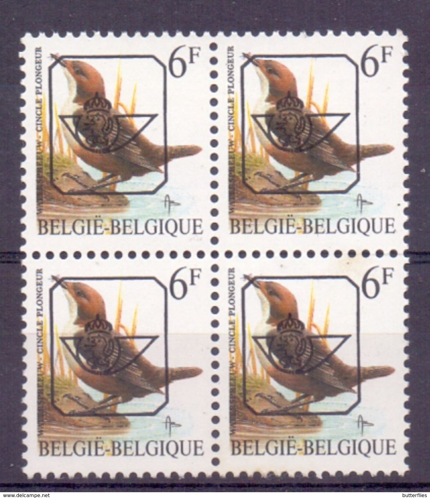 Belgie - 1992 - OBP - ** Preo - 829 P6a - Witte Gom - Blok   **  - Vogels Andre Buzin - Typo Precancels 1986-96 (Birds)