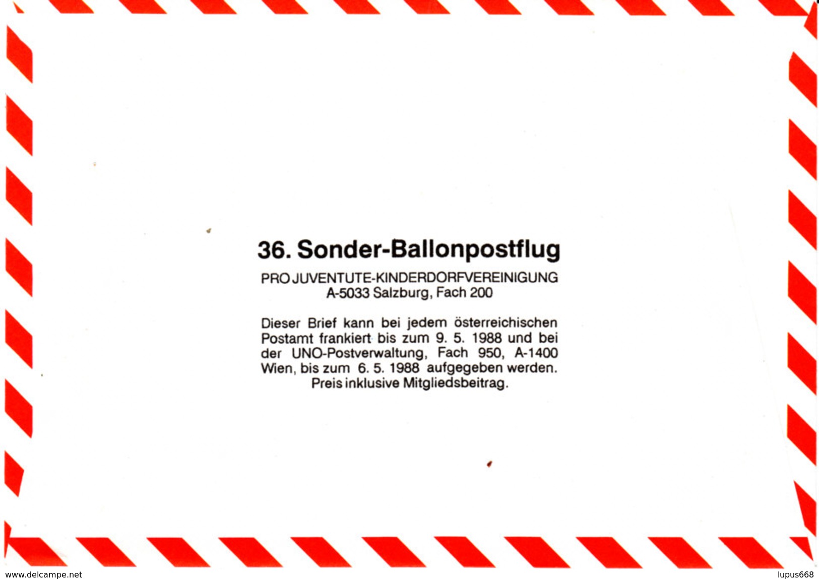 Österreich 1988 Ballonpost 5010 SALZBURG, Bordstempel OE- MZL Landleben - Ballonpost