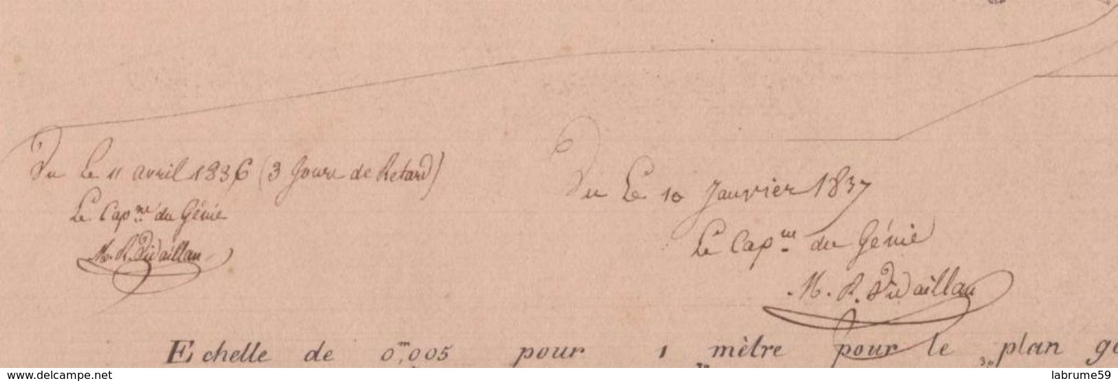 Planche Originale - Ecole D'Artillerie De Metz - 1836 1837 - Attaque Des Places - Fortifications - Documenten