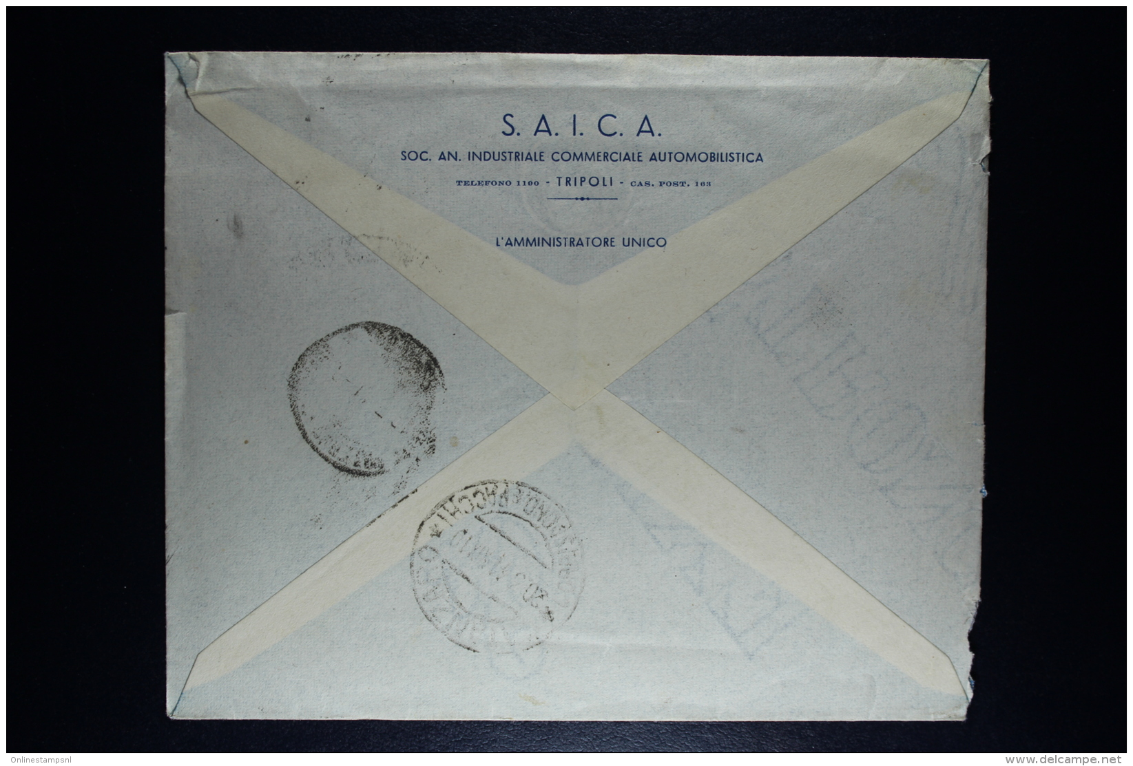 Libia: Airmail Cover Tripoli 1941 With Sa E 17 Espresso - Libya