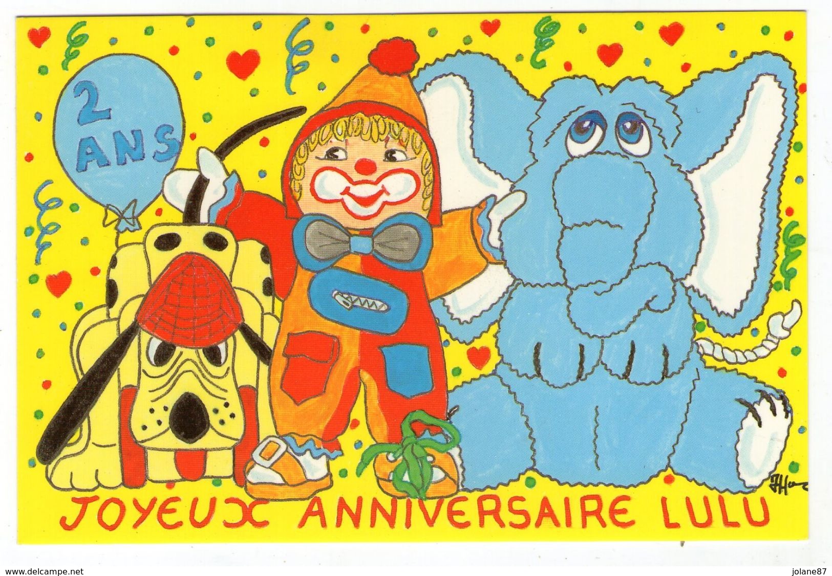 CPM   ILLUSTR. PATRICK HAMM        JOYEUX ANNIVERSAIRE LULU   2 ANS - Hamm