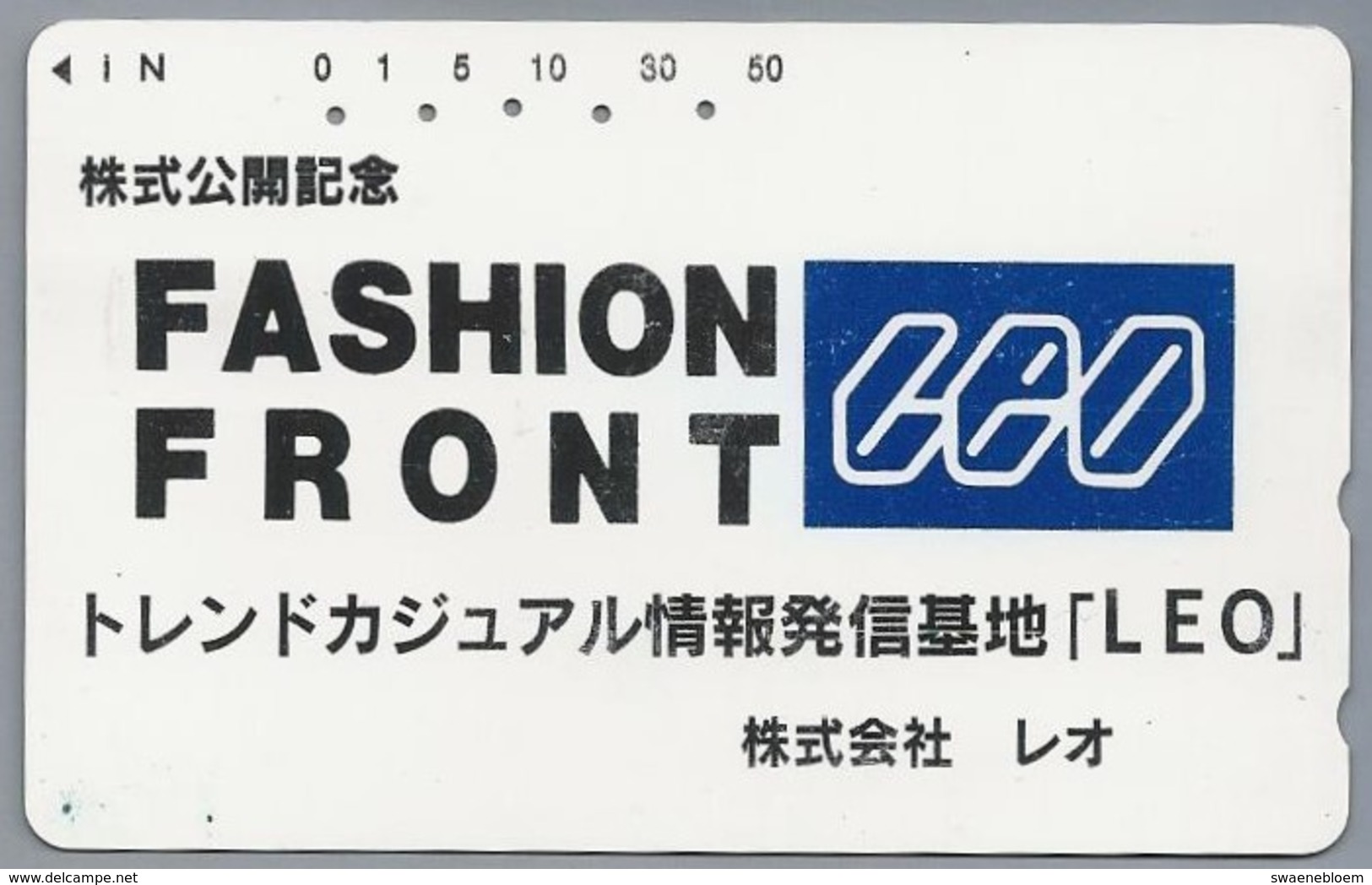 JP.- Japan, Telefoonkaart. Telecarte Japon. - LEO - FASHION FRONT -. - Reclame