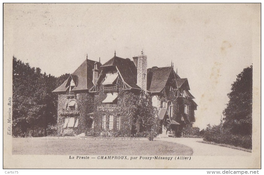 Pouzy-Mésangy 03 - Château Manoir La Presle  Champroux - 1943 - Autres & Non Classés