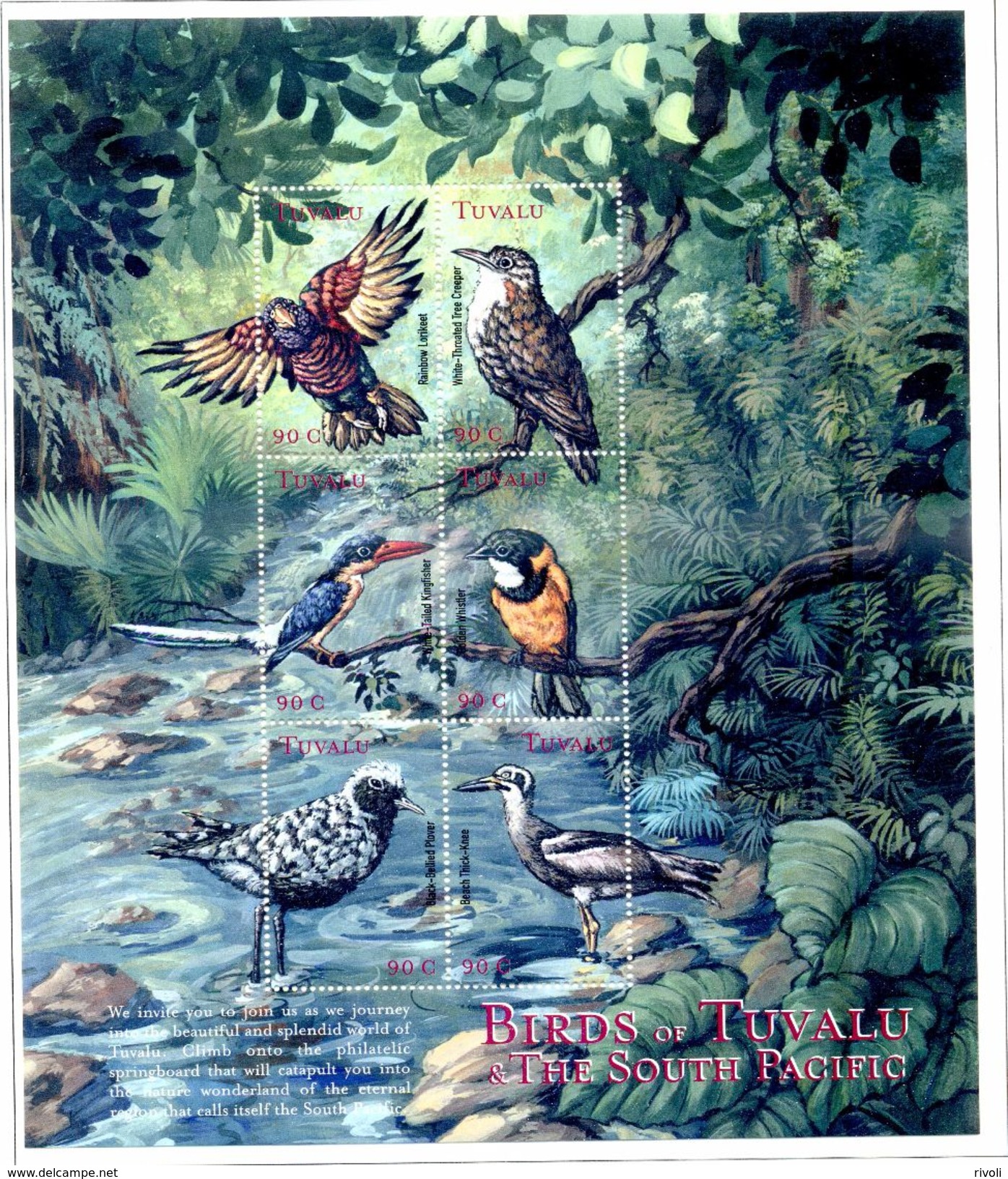 TUVALU-2000 Birds Of Tuvalu Sheetlet B MNH ** NEUF SANS CHARNIERE REF950 - Tuvalu