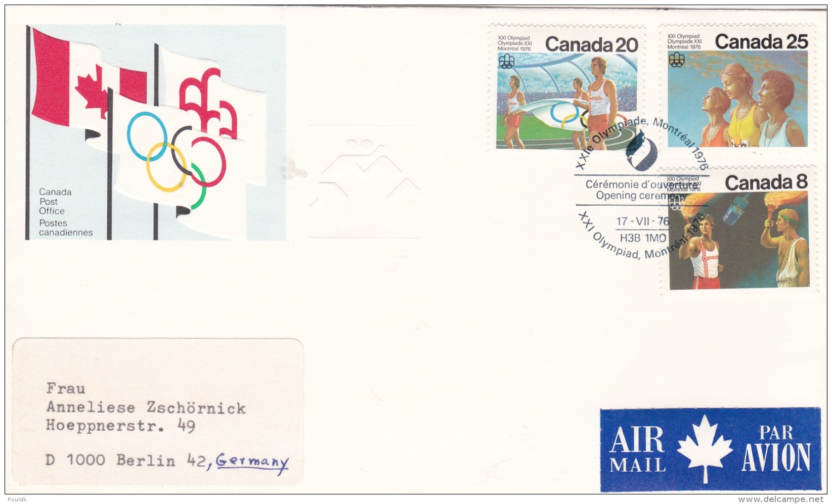 Canada Cover 1976 Montreal Olympic Games Opening Ceremony  (LAR6-31**NB) - Summer 1976: Montreal