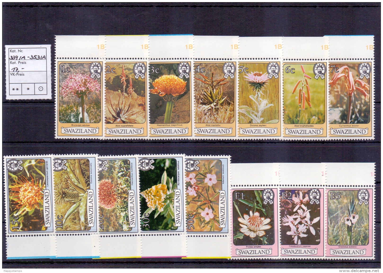 Swaziland - Freimarken Blüten 1980 (**/MNH) - Swaziland (1968-...)