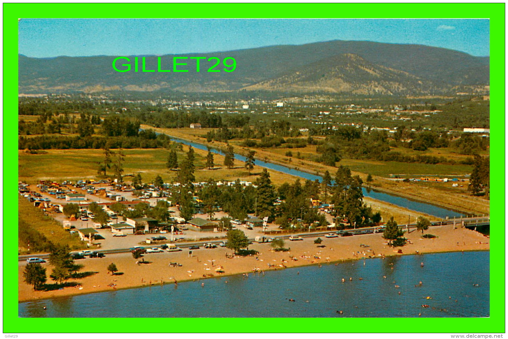 PENTICTON,  BRITISH COLUMBIA - SKAHA BEACH &amp; OKANAGAN CANAL &amp; THE CITY OF PENTICTON IN THE BACKGROUND - MONAHAN  - Penticton