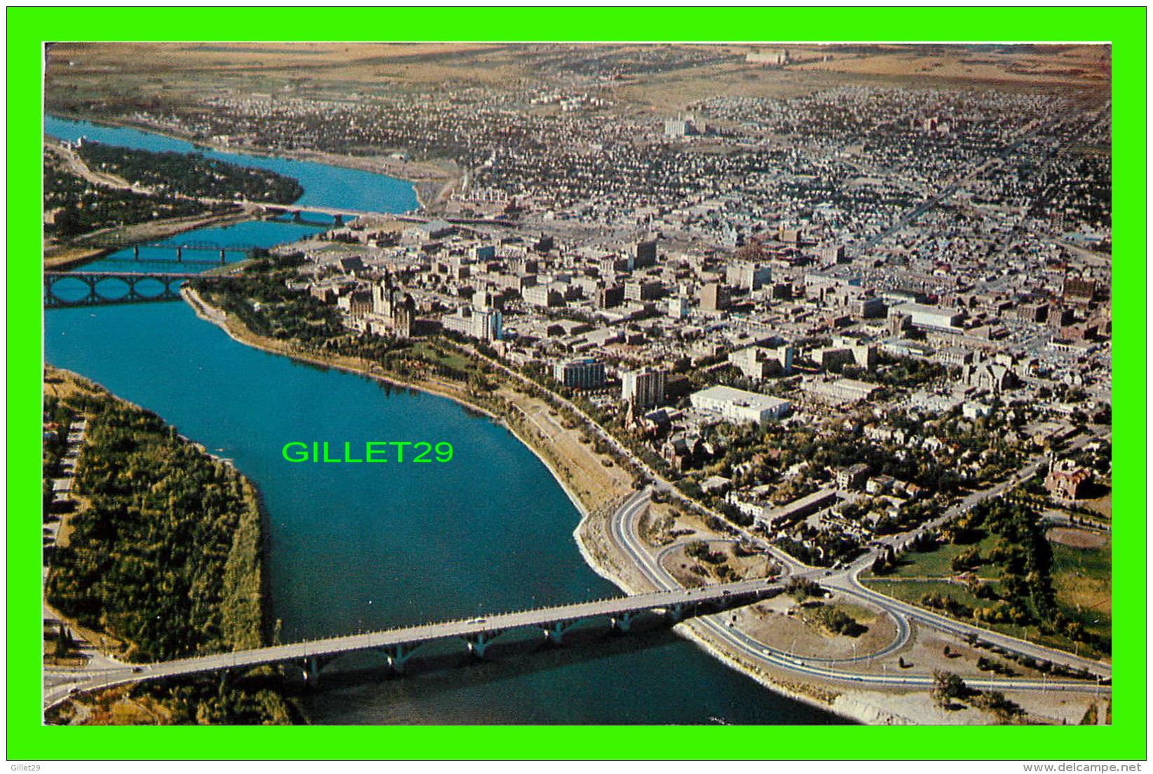 SASKATOON, SASKATCHEWAN - AERIAL VIEW OF " THE CITY OF BRIDGES " - PRAIRIE CRAFTS - - Saskatoon