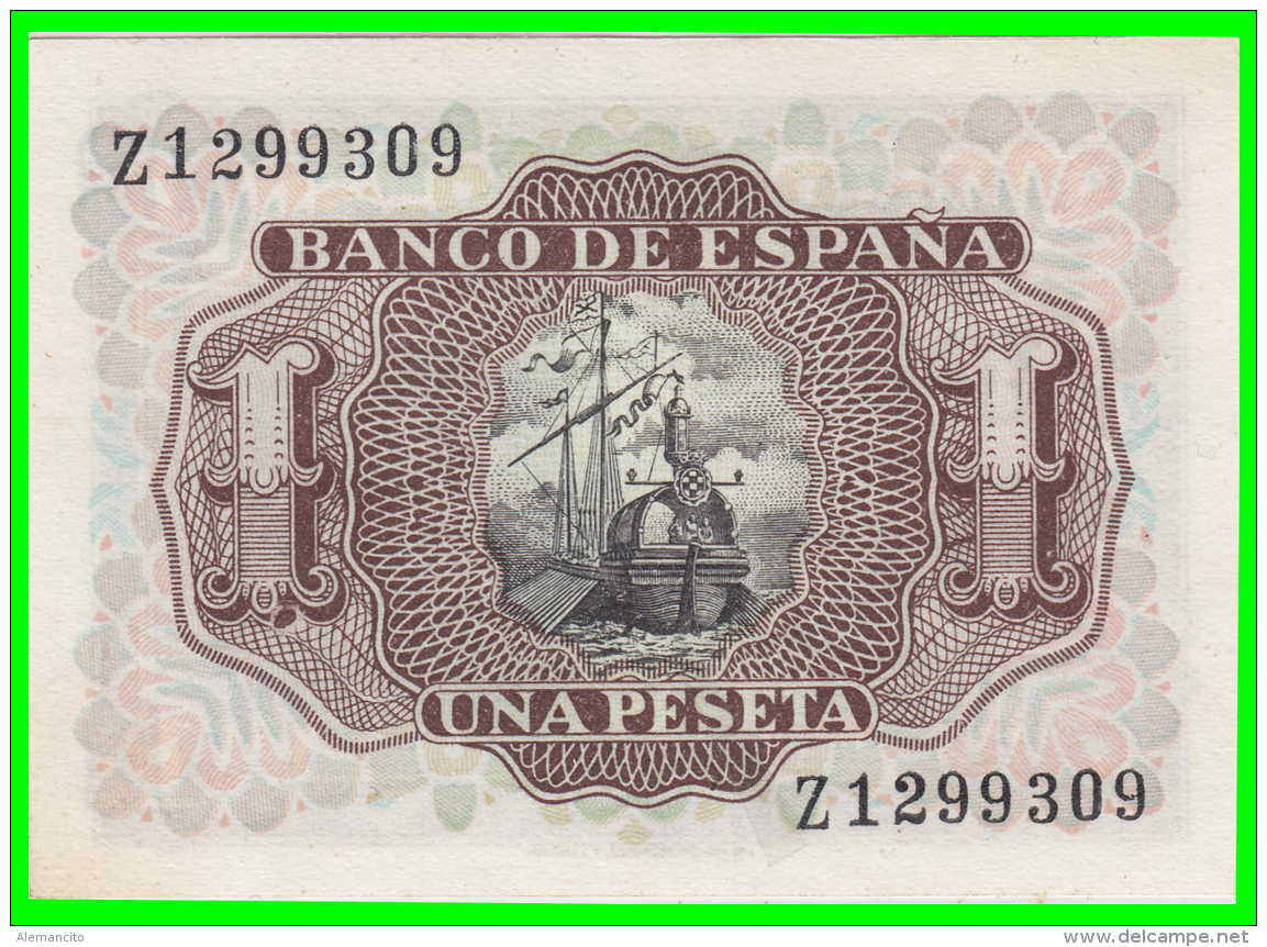 ESPAÑA BILLETE DEL BANCO DE ESPAÑA  1 Pta. AÑO 1953 - 1-2 Pesetas