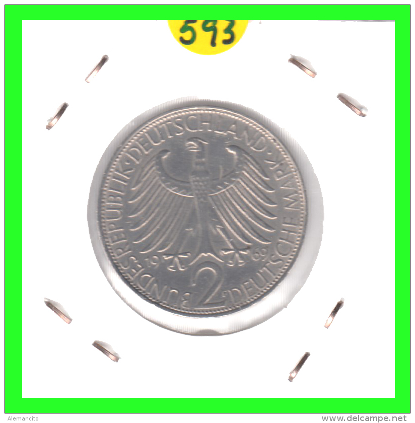 GERMANY  MONEDA DE 2 DM.  AÑO 1969-F - 2 Marcos