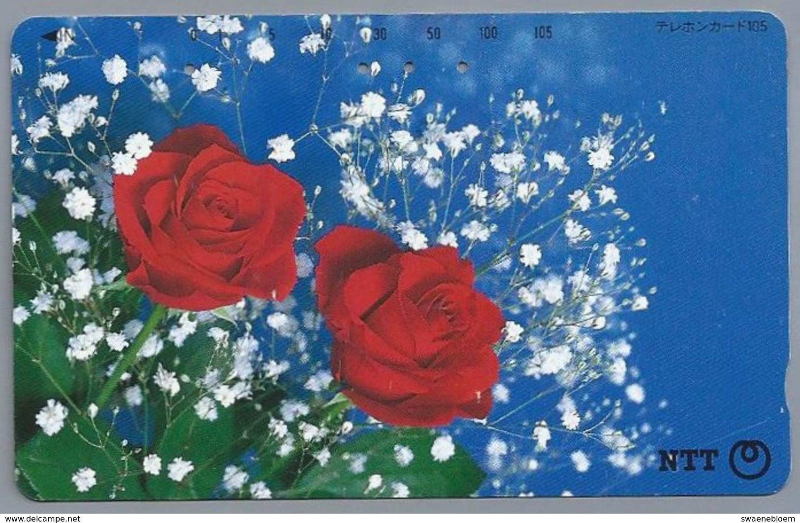 JP.- Japan, Telefoonkaart. Telecarte Japon. NTT.  ROOS. - Bloemen