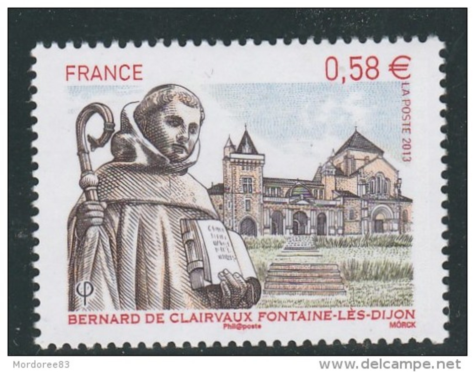 FRANCE 2013 BERNARD DE CLAIRVAUX FONTAINE LES DIJON NEUF** YT 4802 -                      TDA230 - Unused Stamps